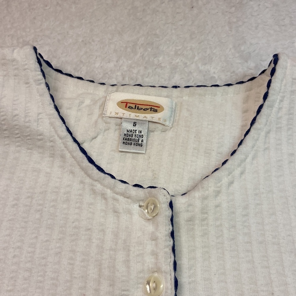Talbots Intimates Shortsleeved Nightgown Loungewear 4 Button Down  Mild V-Neck - Picture 7 of 13